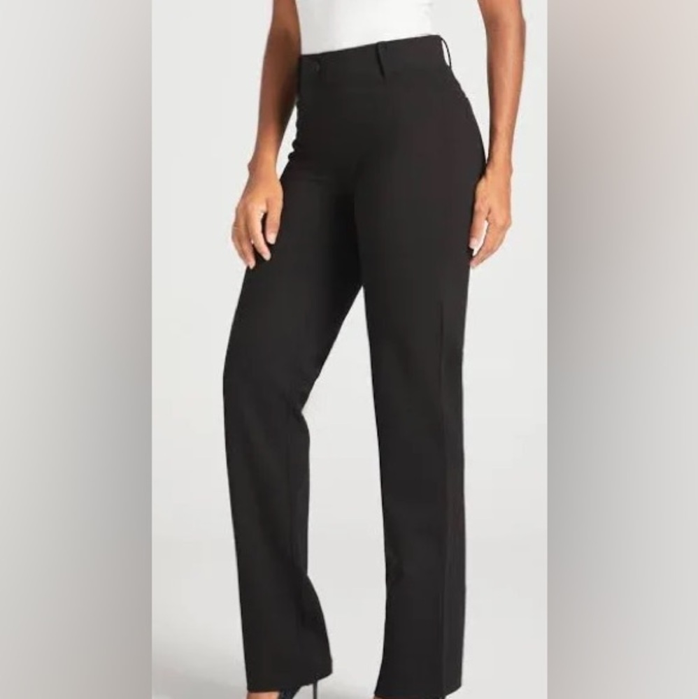 Betabrand Black Straight Leg Women's Dress Pant Yoga Pants